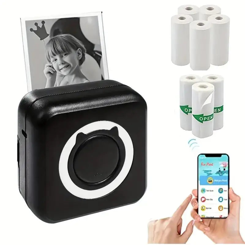 Portable Mini Thermal Printer Wirelessly BT 203Dpi Photo Label Memo Wrong Question Printing with USB Cable Imprimante Portable