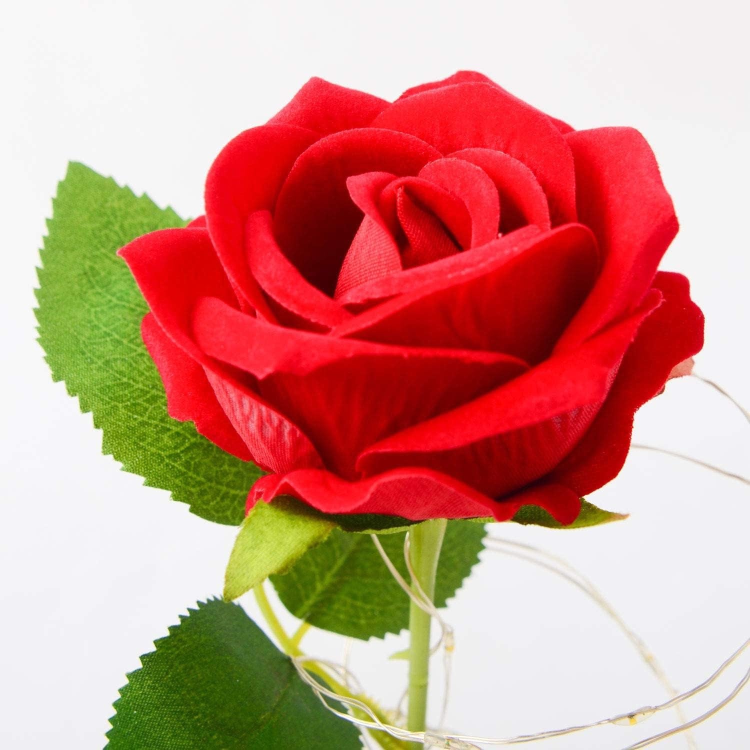 Rose Lamp - Red Glass Rose Light - Mother'S Day Gift for Women - Table Lamp with LED - Contemporary Style - Battery Operated - 10" H X 5.5" W X 5.5" D