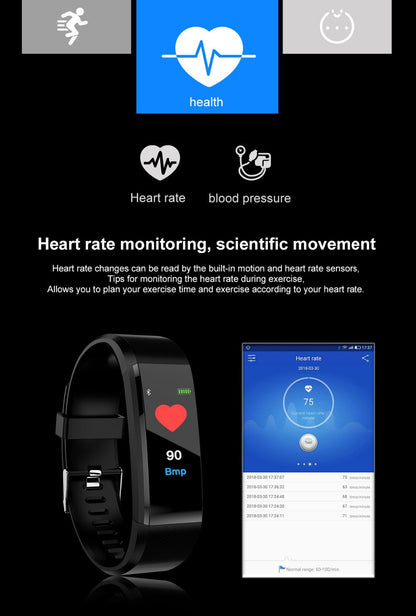 Bluetooth Smart Bracelet Heart Rate Sleep Monitor Sport Watch Fitness Tracker AU