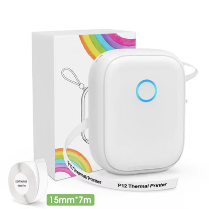 No Ink Label Printer P12 Bluetooth Thermal Printer Portable Adhesive Name Sticker Printer Mini Labeling Machine or 1PK Label