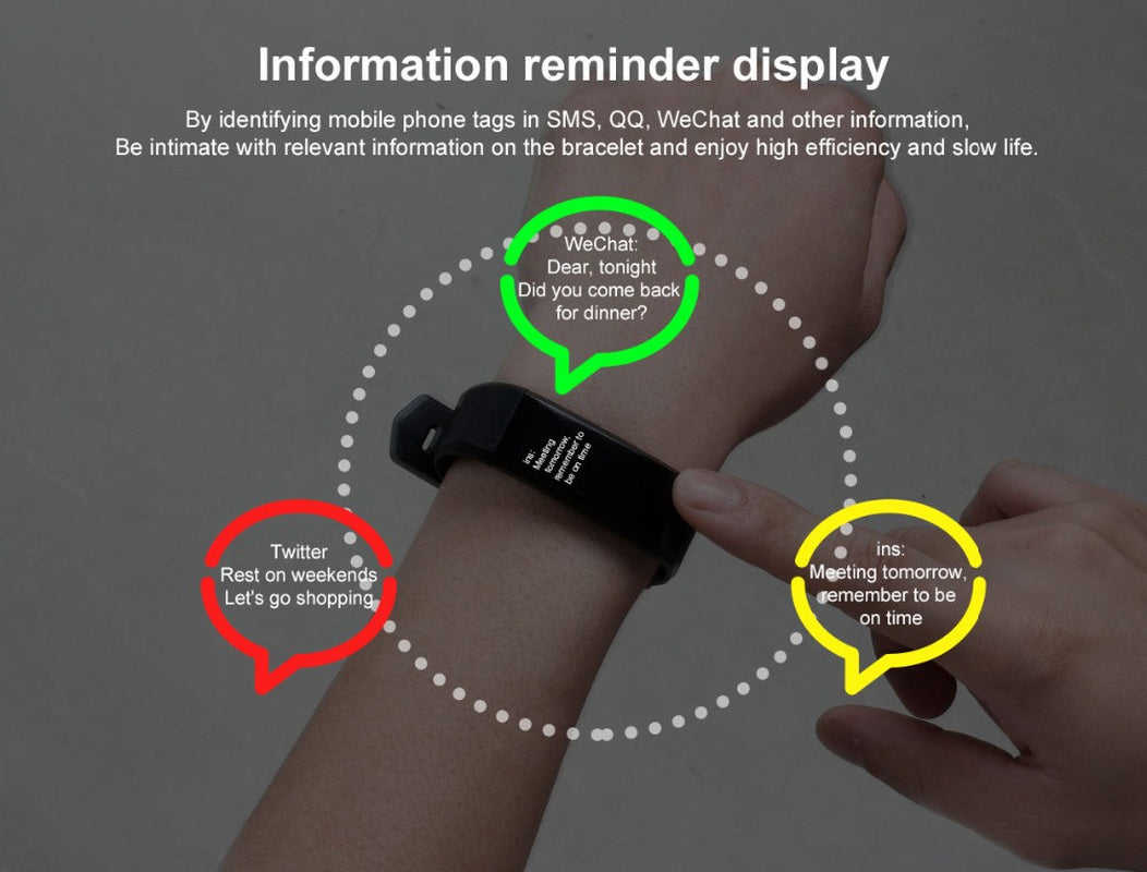 Bluetooth Smart Bracelet Heart Rate Sleep Monitor Sport Watch Fitness Tracker AU